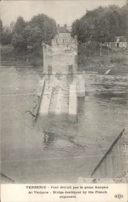 Verberie - Pont destruído pelo gênio francês — E. Le Deley, 12°, Boulevard de Sébastopol, Paris