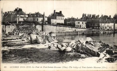 Ponte de Pont-Sainte-Maxence (Oise) — destruído durante a guerra 1914-1915 — LL
