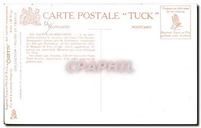Cannes, Île Sainte-Marguerite - Prigione del Masque de Fer — Oilette — Verso