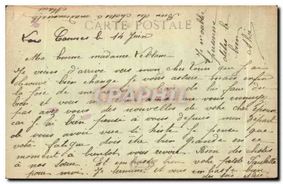 CANNES - O Porto e o Monte Chevalier — Edição GILETTA - Nice, n° 417 — Verso