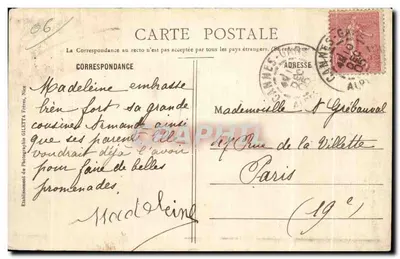 Cannes - Wieża kościoła Mont-Chevalier — Wydawnictwo Gilelta, Nice, nr 449 — Rewers