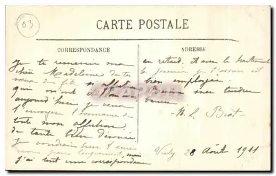 Vichy — A Casa da Sra. de Sévigné — LL — Verso