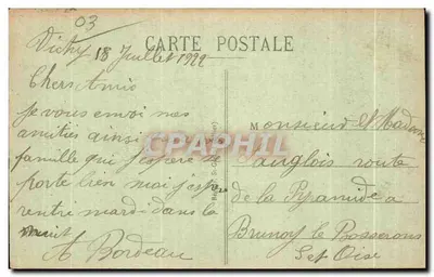 Vichy — Amityści z Vichy — wydawca nieznany, numer serii nie widoczny — Rewers