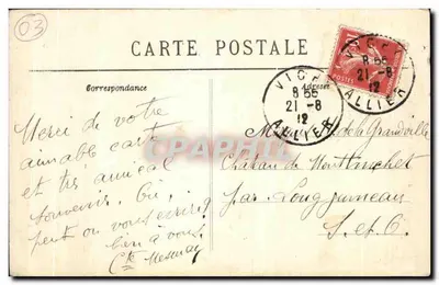 Hôtel de la Paix — Vichy — editor desconhecido, número de série não visível — Verso