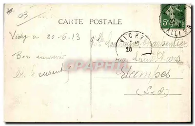 Vichy — Het Golfspel-Pavillon — Uitgever Republiek Frankrijk, n° 66 — Achterkant