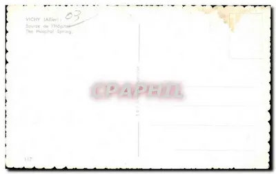 Vichy — Fonte dell'Ospedale — editore sconosciuto, n° 117 — Verso