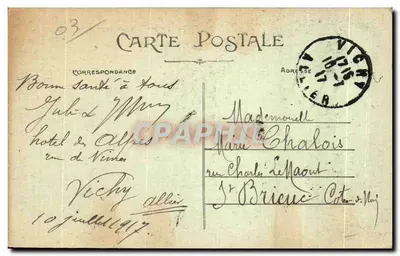 Vichy — Place Victor-Hugo — Hôtel de l'Europe — Rewers
