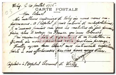 Vichy — Nuovo Parco e Côte Saint Amand — L’Auvergne, editore D'O. n°122 — Verso