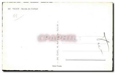 Vichy — Margens do Allier — C.A.P. Paris 15e — Verso