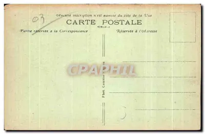 Stara pocztówka Chantelle le Chateau — fragment doliny Bouble — metaliczna mostowa przeszkoda — Rewers
