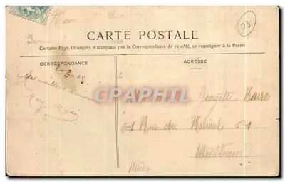 Bilhete postal antigo Environs de Montlucon Château de Gouttieres — Verso