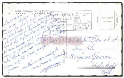 Castelo de Chouvigny — Vale pitoresco da Sioule — Edições Clermont-Ferrand — Verso