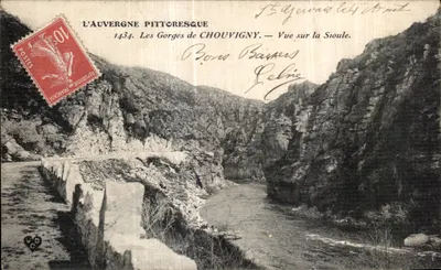 As Gorges de CHOUVIGNY — Vista sobre a Sioule — L'Auvergne Pittoresque 1434