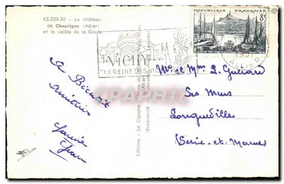 O castelo de Chouvigny — Vale da Sioule — Éditions La Cigogne (Vichy) — Verso
