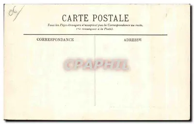 Bilhete postal antigo Cenas animadas Partida para o Mercado Folclore Traje de Burro — Verso