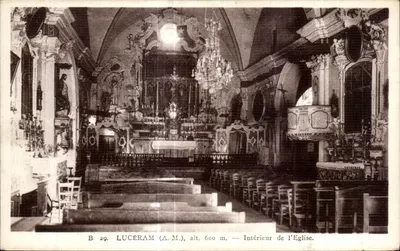 Lucéram (A.M.) — Interior da Igreja — Edição Riquier de Biquier