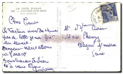 Cagnes-sur-Mer — Widok ogólny — Prawdziwa fotografia — Rewers