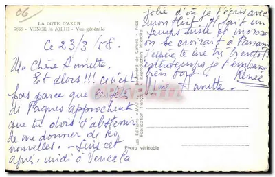Vence — Vista geral — Edições « MAZ » — Verso