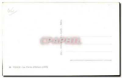 Vence - La Porte d'Orient (1777) — editore REALPHOTO, n°36 — Verso