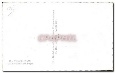 Vence (A.-M.) — A Fonte do Peyra — Real-Photo-Cliché Arts Photomécaniques — Verso