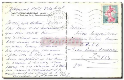 Saint-Jean-Cap-Ferrat — Port, w tle, Beaulieu-sur-Mer — wydawca nieznany — Rewers