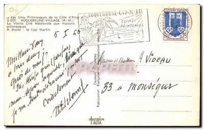 Roquebrune-Cap-Martin — Stara średniowieczna miasto — CPAPHIL — Rewers