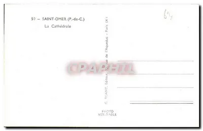 Saint-Omer (P.-de-C.) — La Cattedrale — G. Pléant, Editore, Parigi — Verso