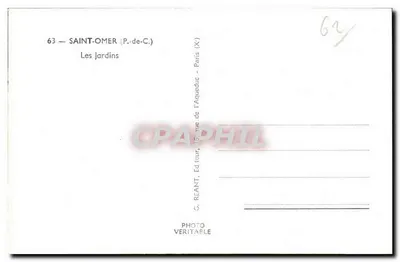 Saint-Omer (P.-de-C.) — Les Jardins — C. REANT, Wydawca, Paryż — Rewers