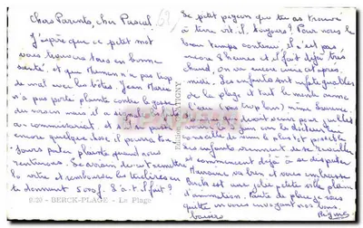 Plaża w Berck — Temat: kobieta i dziecko na osiołku — wydawnictwo Chantigny, nr 0020 — Rewers