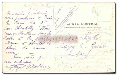 Berck-Plage — Plaża i Chalety — V.P. Paryż. N° 19 — Rewers