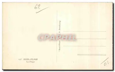 Berk-Plage — praia animada com vela a vela — editor 'Real-Photo' C.A. P. Strasbourg, n° 62 — Verso