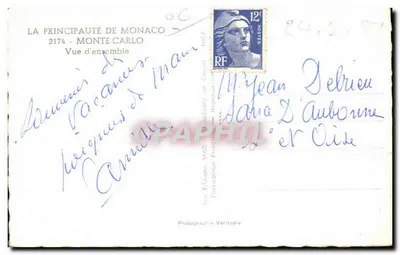 Pełen widok Monako — Monte-Carlo — Wydawnictwo MAR, NICE — Rewers