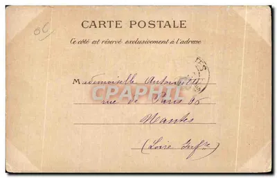 Bilhete postal antigo Mônaco Monte Carlo Vallon e capela St Devote — Verso