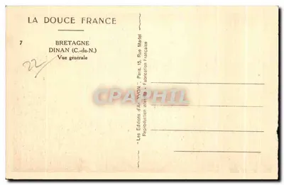 Dinan (C.-du-N.) — Vista generale — Le Edizioni d'Arte 'VWON' - Parigi — Verso