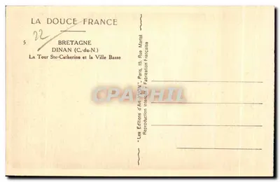 Dinan (C.-du-N.) — La Tour Sainte-Catherine et la Ville Basse — Éditions d'Art YVON — Rewers