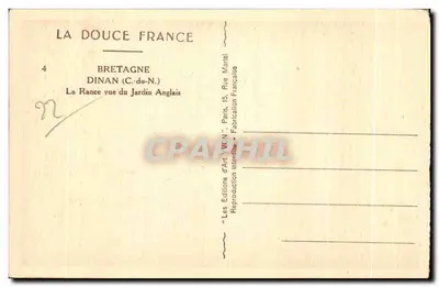 La Rance z Jardins Anglais — Dinan (C.-du-N.) — Les Éditions d'Art 'V.C.N.' — Rewers