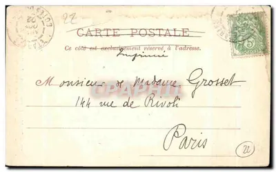 Etableaux (Côtes-du-Nord) — A Grotta dos Anjos — J.-B. Barat, editor-fotógrafo, Paris, n°139 — Verso
