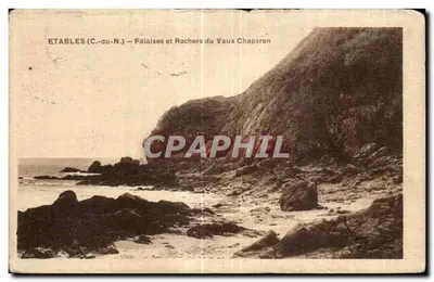 Bilhete postal antigo Falaises e Rochos do Vaux Chaparon