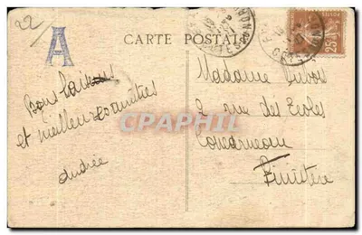 Bilhete postal antigo Falaises e Rochos do Vaux Chaparon — Verso
