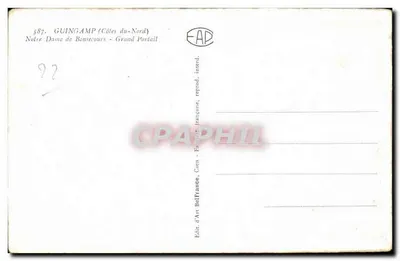 Guingamp (Côtes-du-Nord) — Najświętsza Maryja Panny Bonsecours — Wielki Portal — Éd. d'Art, Cuen — Rewers