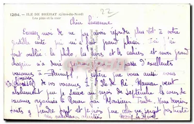 Eiland Bréhat (Côtes-du-Nord) - De pijnbomen en de zee - Les Éditions d'Art Yvon, Parijs — Achterkant