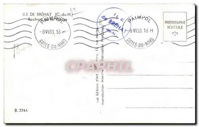 Rochers de Marège — Wyspa Bréhat — Éditions d'Art Paimpol — Rewers