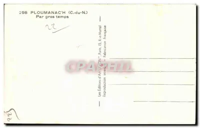 Ploumanac'h (C.-du-N.) — En mar grueso — Ediciones de Arte 'YVON' — Reverso