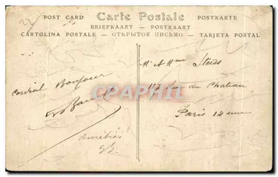 Stara pocztówka Trestrignel La Pointe du Chateau — Rewers