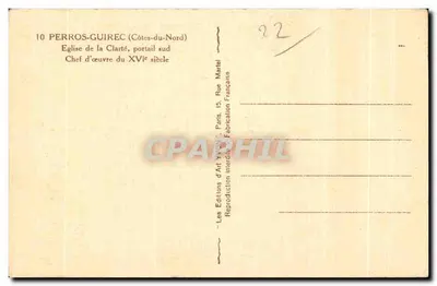 Igreja da Clarté, portal sul — Obra-prima do século XVI — Les Éditions d'Art Wyclif, Paris — Verso