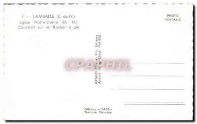 Lamballe (C.-du-N.) — Kerk Notre-Dame op de rots — Uitgaven Gaby — Achterkant