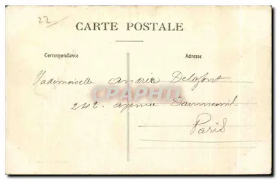 La Bretagne Pittoresque — Studium skał i fal na punkcie Guette — Val André, n°2354 — Rewers