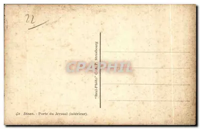 Dinan — Brama Jersual (wewnętrzna) — C.A.P. Strasbourg, n°42 — Rewers