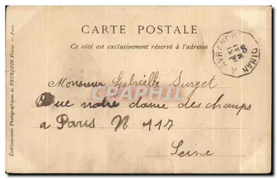 Stara pocztówka Dinan — Rue de l'Apport — Rewers