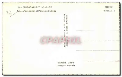 Perros-Guirec (C.-du-N.) — Tablica informacyjna i Myszkowy Wierch — Wydawnictwo Gaby — Rewers